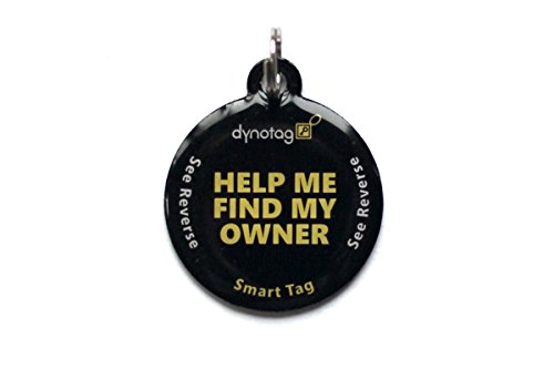 Dynotag Web Enabled Smart Round Coated Metal ID Tag and Ring. Pet Tag, Property Tag - Multiple Uses, with DynoIQ &...