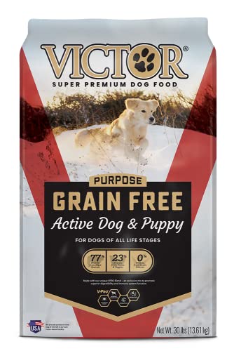 Victor Super Premium Dog Food – Grain Free Active Dog & Puppy – Dry Dog Food with 33% Protein, Gluten Free - for...