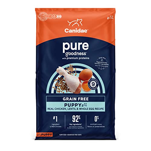 Canidae Pure Limited Ingredient Premium Puppy Dry Dog Food, Real Chicken, Lentil & Whole Egg Recipe, 22 lbs, Grain Free