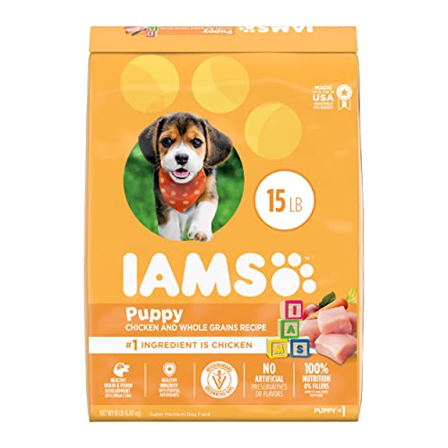 IAMS PROACTIVE HEALTH Smart Puppy Dry Dog Food with Real Chicken, 15 lb. Bag