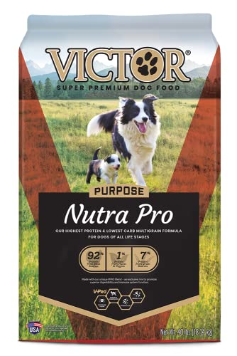 Victor Super Premium Dog Food – Purpose - Nutra Pro – Gluten Free, High Protein Low Carb Dry Dog Food for Active...