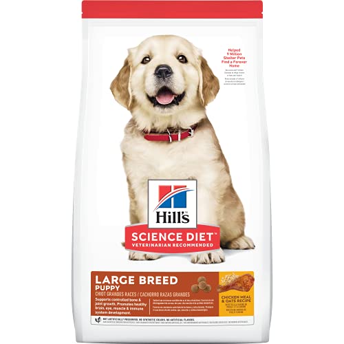 Hill's Science Diet Dry Dog Food, Puppy, Large Breeds, with Real Meat and Whole Grains, Chicken Meal and Oats Recipe,...