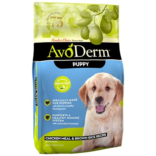 AvoDerm Puppy Dry Dog Food, DHA For Brain & Eye Development, Chicken & Brown Rice Formula, 26lb bag