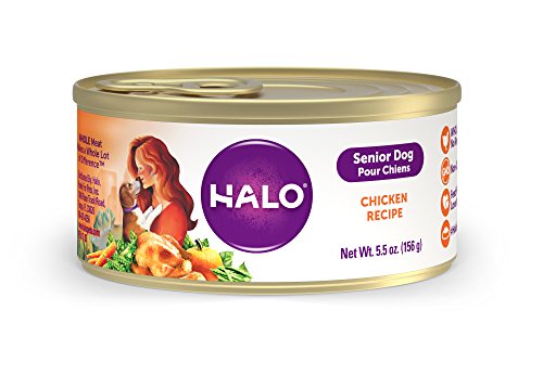 Halo Natural Wet Dog Food, Senior Chicken Recipe, 5.5-Ounce Can (Pack Of 12)