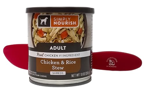 Simply Nourish Wet Canned Dog Food, 10oz (Chicken and Rice Stew: Pack of 12) and Especiales Cosas Spatula