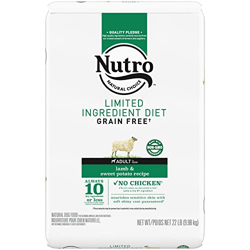 NUTRO Limited Ingredient Diet Adult Dry Dog Food, Lamb & Sweet Potato Dog Kibble, 22 lb. Bag