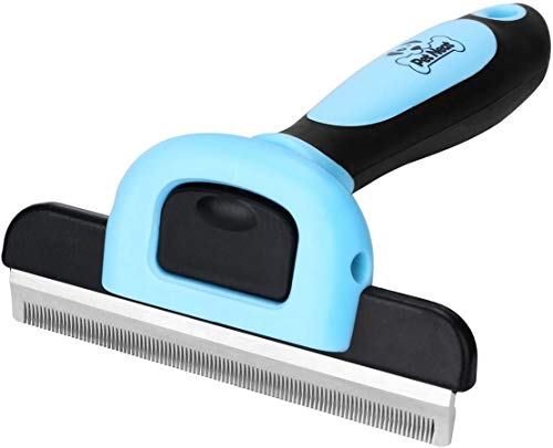 Pet Grooming Brush Effectively Reduces Shedding by Up to 95% Professional Deshedding Tool for Dogs and Cats (Blue)