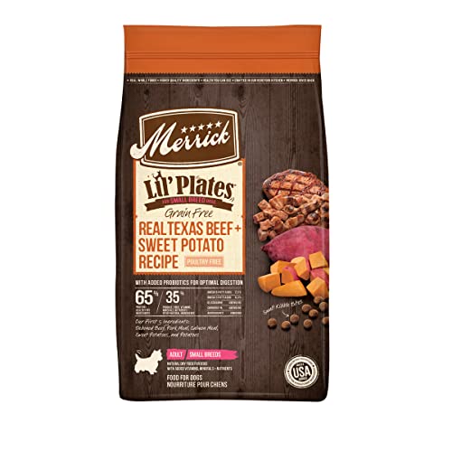 Merrick Lil’ Plates Premium Grain Free Dry Dog Food For Small Dogs, Real Texas Beef And Sweet Potato Kibble - 12.0 lb....