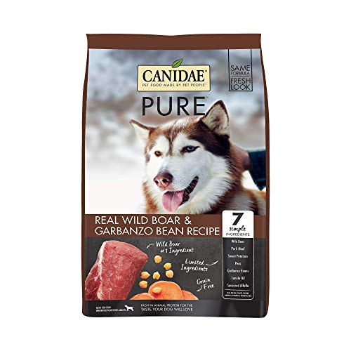 Canidae Pure Limited Ingredient Premium Adult Dry Dog Food, Real Wild Boar & Garbanzo Bean Recipe, 22 lbs, Grain Free