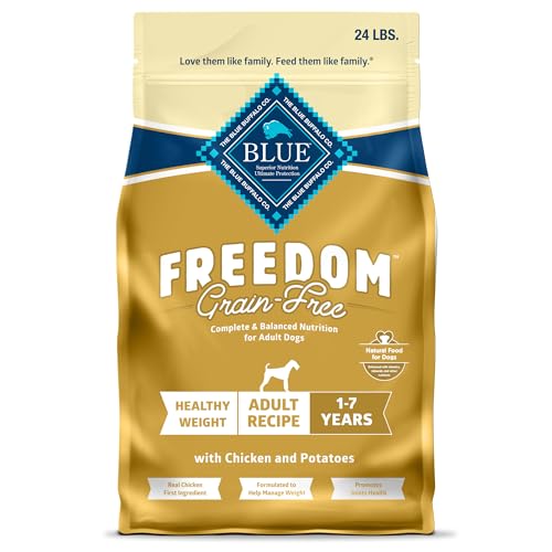 Blue Buffalo Freedom Grain-Free Healthy Weight Dry Dog Food, Complete & Balanced Nutrition for Adult Dogs, Made in the...