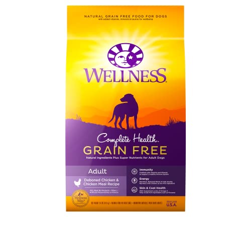 Wellness Complete Health Grain-Free Dry Dog Food, Natural Ingredients, Made in USA with Real Meat, For All Lifestages...