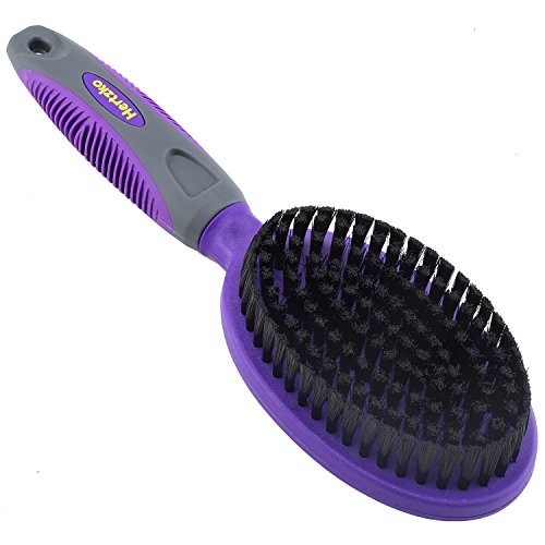 Hertzko Bristle Brush For Dogs and Cats with Long or Short Hair - Dense Bristles Remove Loose Hair from Top Coat,...