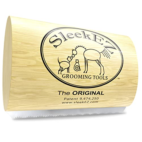 SleekEZ Original Deshedding Grooming Tool for Dogs, Cats & Horses - Undercoat Brush for Short & Long Hair - Painlessly...
