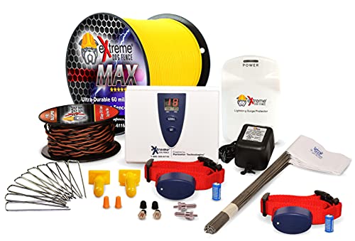 Extreme Dog Fence Max Grade Electric Dog Fence - 2 Dog Kit - 1000 Feet of Heavy Duty -Plus Maximum Duty Wire for...