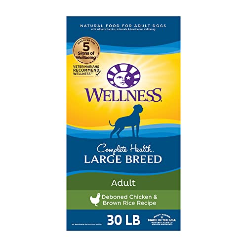 Wellness Complete Health Large Breed Adult Dry Dog Food, No Corn or Wheat, Made in USA with Real Meat, Natural...