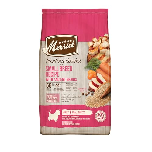 Merrick Healthy Grains Premium Dry Dog Food For Small Dogs, Wholesome And Natural Kibble, Small Breed Recipe - 4.0 lb....