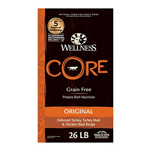 Wellness CORE Grain-Free High-Protein Dry Dog Food, Made in USA with Real Meat & Natural Ingredients, All Breeds, Adult...