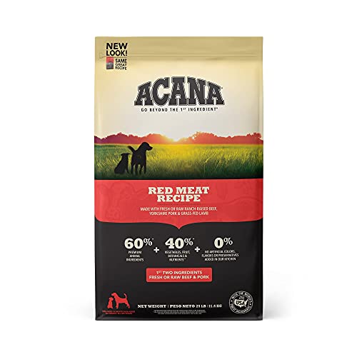 Acana Grain Free Dog Food, Red Meat, Ranch-Raised Beef, Yorkshire Pork, Grass-Fed Lamb, 25lb