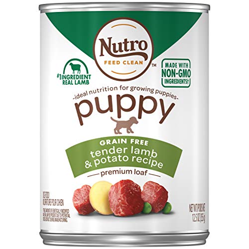 NUTRO PUPPY High Protein Natural Wet Dog Food Premium Loaf Tender Lamb & Potato Recipe, (12) 12.5 oz. Cans