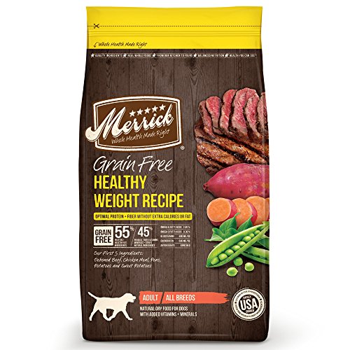 Merrick Grain Free Healthy Weight Dry Dog Food Recipes, Healthy Weight Real Beef, 25 Pound