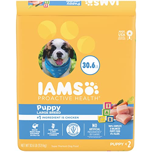 IAMS Smart Puppy Large Breed Dry Dog Food with Real Chicken, 30.6 lb. Bag