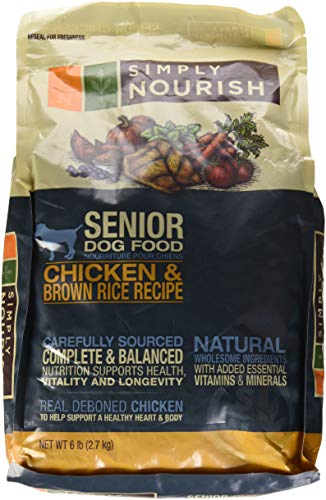 Simply Nourish Senior Adult Dry Dog Food - Natural, Chicken & Brown Rice, 6lbs with Especiales Cosas Mixing Spatula