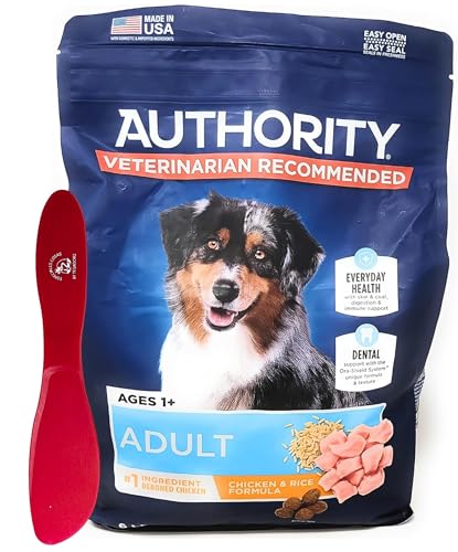 Authority Adult Dry Dog Food (Chicken and Rice) 6lbs and Especiales Cosas Mixing Spatula