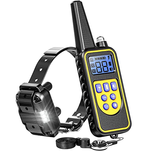 F-color Dog Training Collar, Rechargeable Waterproof Dog Shock Collar for Dogs with Remote 2600ft,with Beep Vibrating...