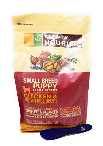 Simply Nourish Small Breed Puppy Dry Dog Food - Natural, Chicken & Brown Rice, 6lbs and Especiales Cosas Mixing Spatula