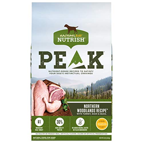 Rachael Ray Nutrish PEAK Natural Dry Dog Food, Northern Woodlands Recipe with Turkey, Duck & Quail Recipe, 12 Pounds,...