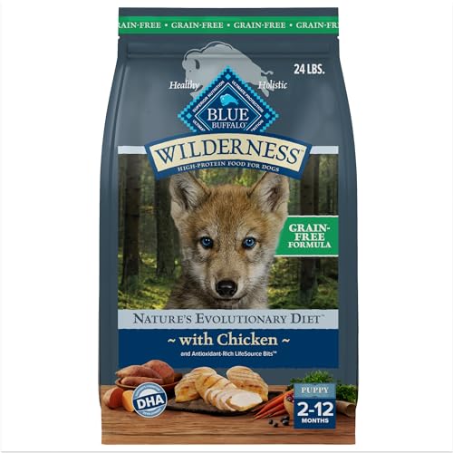 Blue Buffalo Wilderness High Protein, Natural Puppy Dry Dog Food, Chicken 24-lb