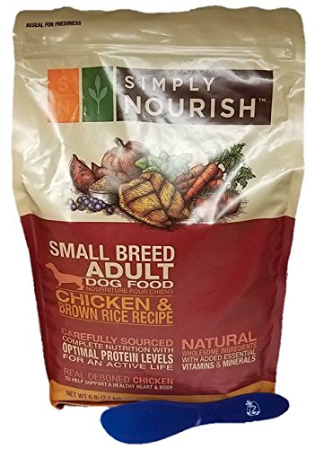Simply Nourish Small Breed Adult Dry Dog Food - Natural, Chicken & Brown Rice, 6lbs with Especiales Cosas Mixing Spatula