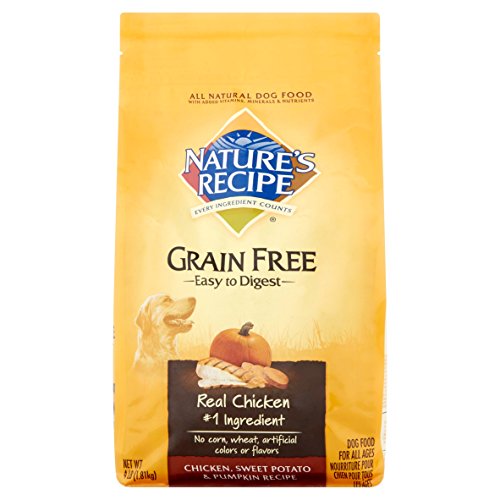 Nature's Recipe Grain Free Easy to Digest Chicken, Sweet Potato and Pumpkin Recipe Dry Dog Food, 4-Pound