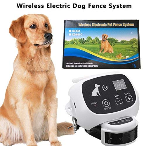 CarePetMost Wireless Electric Dog Fence System Outdoor Invisible Wireless Dog Fence Containment System 550YD Remote...