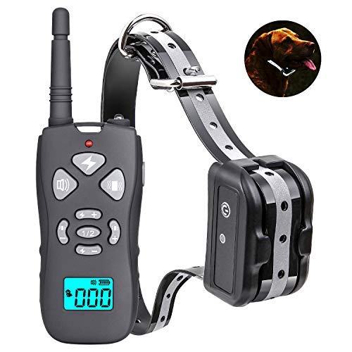 CANAVIS Dog Shock Collar with 1800Ft Remote, Waterproof Dog Training Collar, Rechargeable Electronic Collar with...