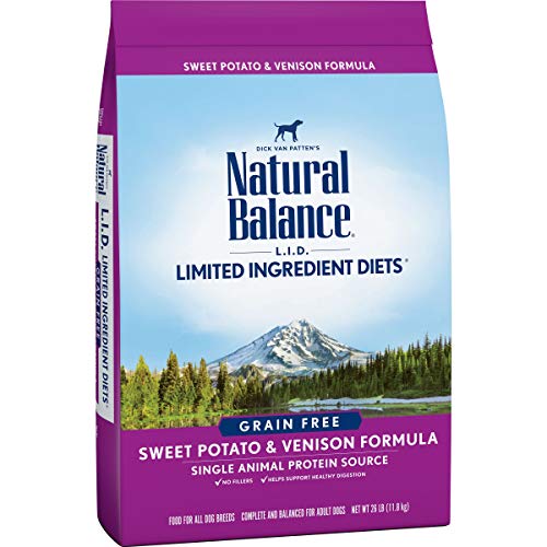 Natural Balance L.I.D. Limited Ingredient Diets Dry Dog Food, Sweet Potato & Venison Formula, 26 Pounds, Grain Free