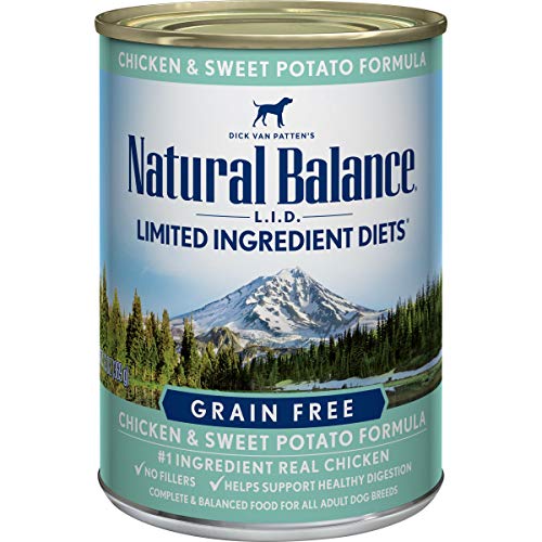 Natural Balance L.I.D. Limited Ingredient Diets Wet Dog Food, Chicken Sweet Potato Formula, 13 Ounce Can (Pack of 12)