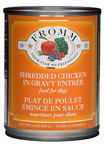Fromm Four-Star Nutritionals Shredded Chicken in Gravy Entrée Dog Food - Premium Wet Dog Food - Chicken Recipe - Case...
