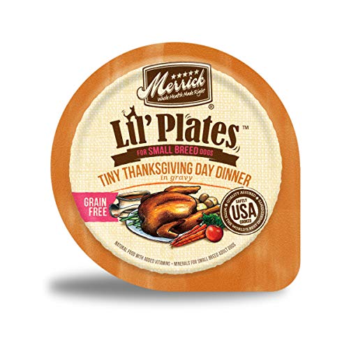 Merrick Lil’ Plates Premium Grain Free Natural, Soft Wet Dog Food For Small Dogs, Tiny Thanksgiving Day Dinner - (Pack...