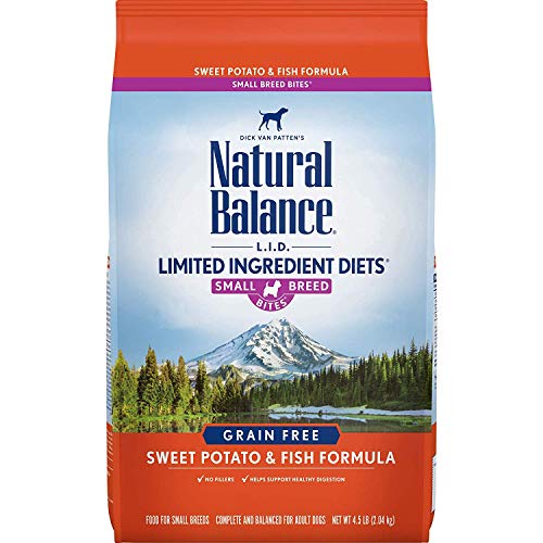 Natural Balance L.I.D. Limited Ingredient Diets Small Breed Bites Dry Dog Food, Sweet Potato & Fish Formula, 4.5 Pounds