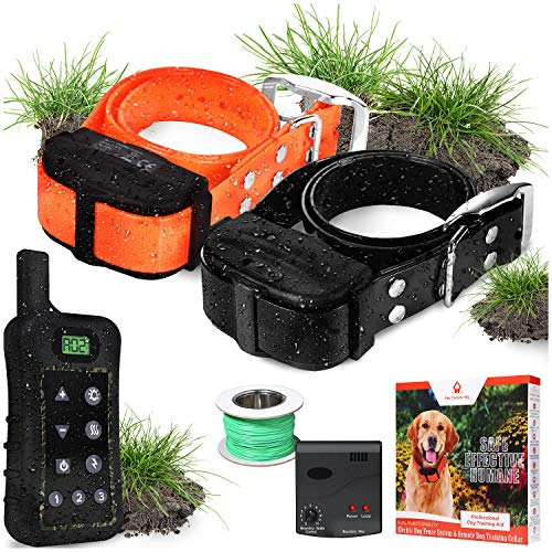 Wireless Dog Fence System - Dog Fence Electric Shock Collar Training with Remote - Pet Containment System with Fence...