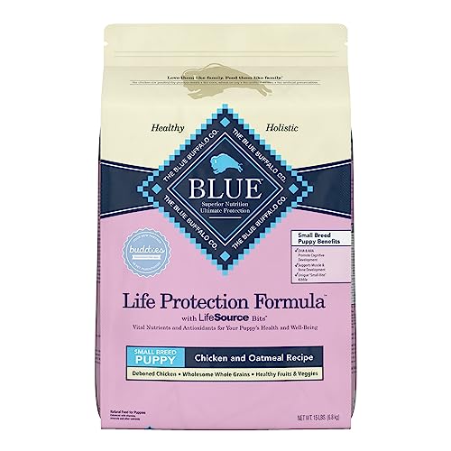 Blue Buffalo Life Protection Formula Natural Puppy Small Breed Dry Dog Food, Chicken and Oatmeal 15-lb